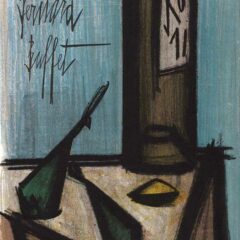 Bernard Buffet, Still life with a bottle, original Lithograph 1968