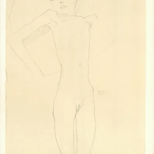 Egon Schiele Lithograph 22, Nude Girl, 1968