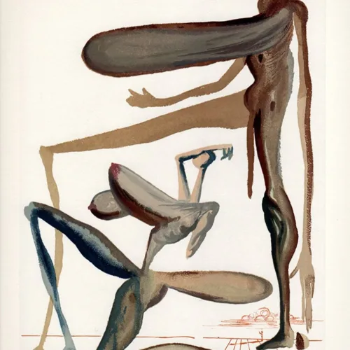 Salvador Dali Woodcut, Prodigality – Purgatory 22