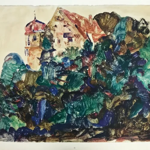 Schiele 31, Lithograph Old Castle in Bregenz, 1968