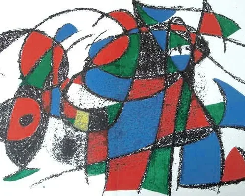 Joan Miro Original Lithograph V2-3d, Mourlot 1975