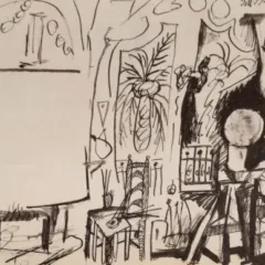 Picasso Sketchbook Carnet de la Californie Lithograph 4 dated 3/11/1955