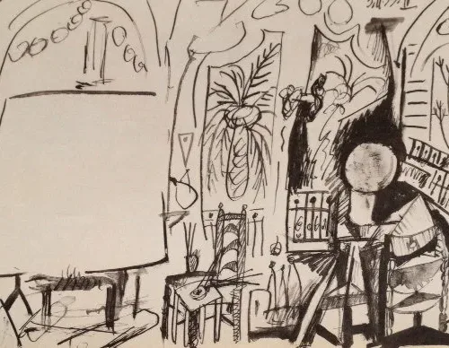 Picasso Sketchbook Carnet de la Californie Lithograph 4 dated 3/11/1955