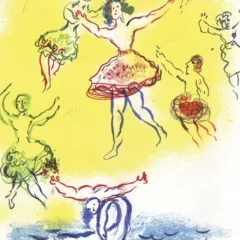 Chagall Lithograph Swan of the Lake, Paris Opera 1966