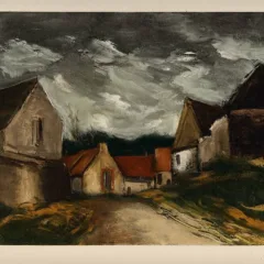 Maurice de Vlaminck 34, Lithograph A village in Sarthe, 1958