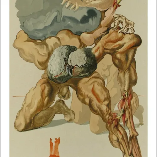 Salvador Dali Woodcut Hell 7 Avaricious & Prodiga