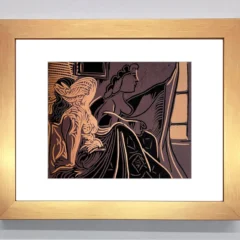 Framed Picasso Linocut Two women near the window 1978