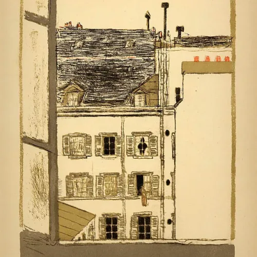 Bonnard Lithograph 113, Maison dans la cour 1952