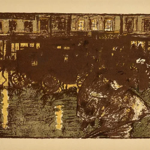 Bonnard Lithograph 127, Rue Le soir sous la pluie 1952