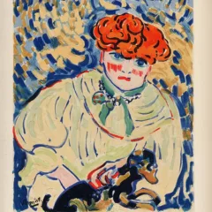 Vlaminck Lithograph 10, Women with dog