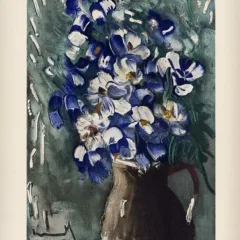 1958 Vlaminck Lithograph 38, Delphiniums