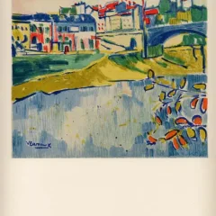 Vlaminck Lithograph 9, The bridge at Chatou