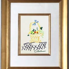 Picasso framed lithograph 63 Floral watch