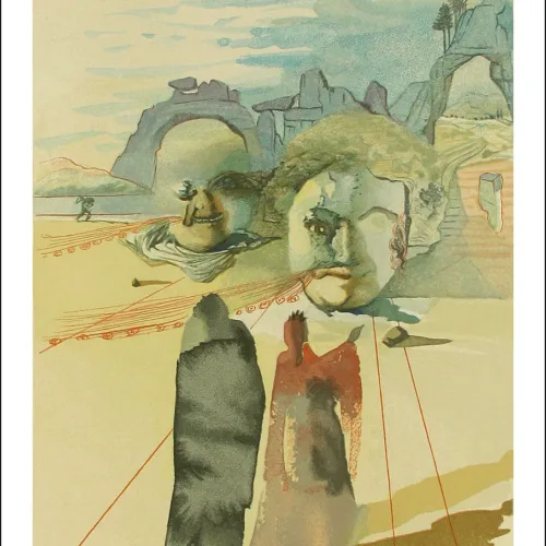 1960 Dali woodcut Purgatory 20 - Avarice & prodigality