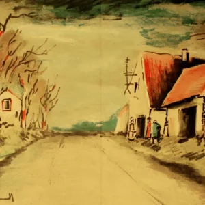 Vlaminck Original Lithograph, The Road 1958