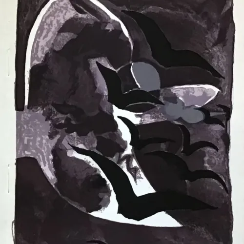 Georges Braque Lithograph Les oiseaux de nuit 1964