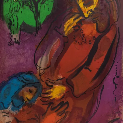 1956 Verve Bible Chagall Original Lithograph David and absalom