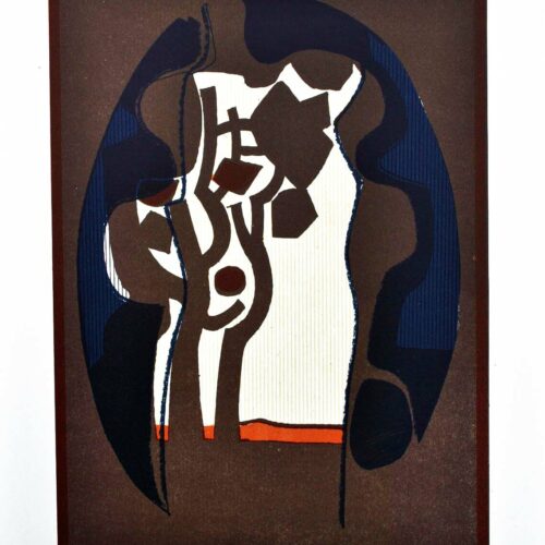 1979 Andre Minaux Original Lithograph Minaux Abstract Trees