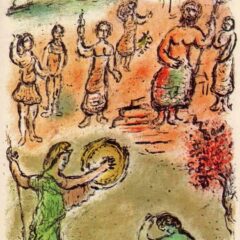 1989 Chagall Lithograph v1 Odyssee Assembly of the Gods