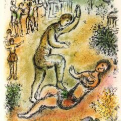 1989 Chagall Lithograph v2 Odyssee Combat between Ulysses and Irus