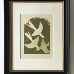 Georges Braque Framed Lithograph les Oiseaux Blancs 1963