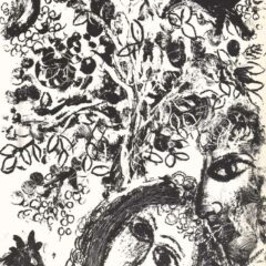 1960 Chagall Original Lithograph Couple devant l'arbre