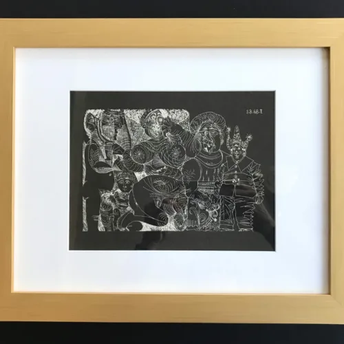 Framed Pablo Picasso Erotic Gravures 1 dated 3/8/1968