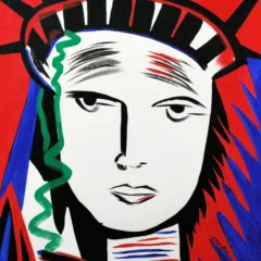 Grace Absi Lady Liberty 2019 Acrylic Painting on Arches paper