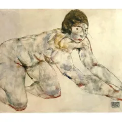 1981 Egon Schiele 29 Erotic Drawings kneeling Nude