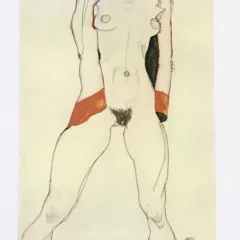 1981 Egon Schiele 24 Erotic Drawing Female Torso