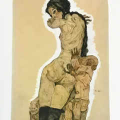 1981 Egon Schiele 7 Erotic Drawings Mother and child