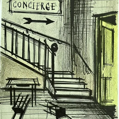 1968 Bernard Buffet Original Lithograph Concierge