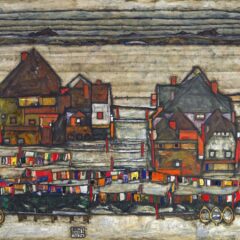 Egon Schiele Houses with colorful laundry Giclee Limited Edition