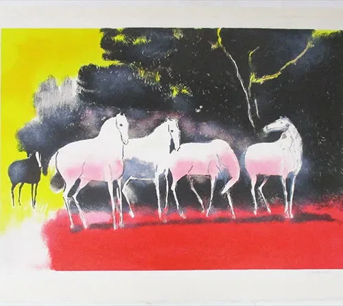 Guiramand Original Lithograph Chevaux Blancs Signed & numbered