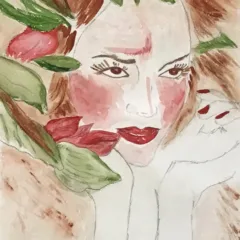 Grace Absi Spring Girl 2009 Watercolor Painting & Pencil on Paper