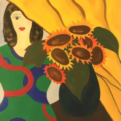 Grace Absi Sunflowers bouquet 2018 Acrylic Painting on Arches Paper