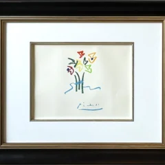 Picasso Framed Lithograph 65 Floral 1968