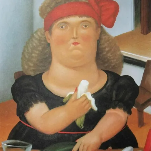 Fernando Botero 16 Colombiana Eating Bananas 1983