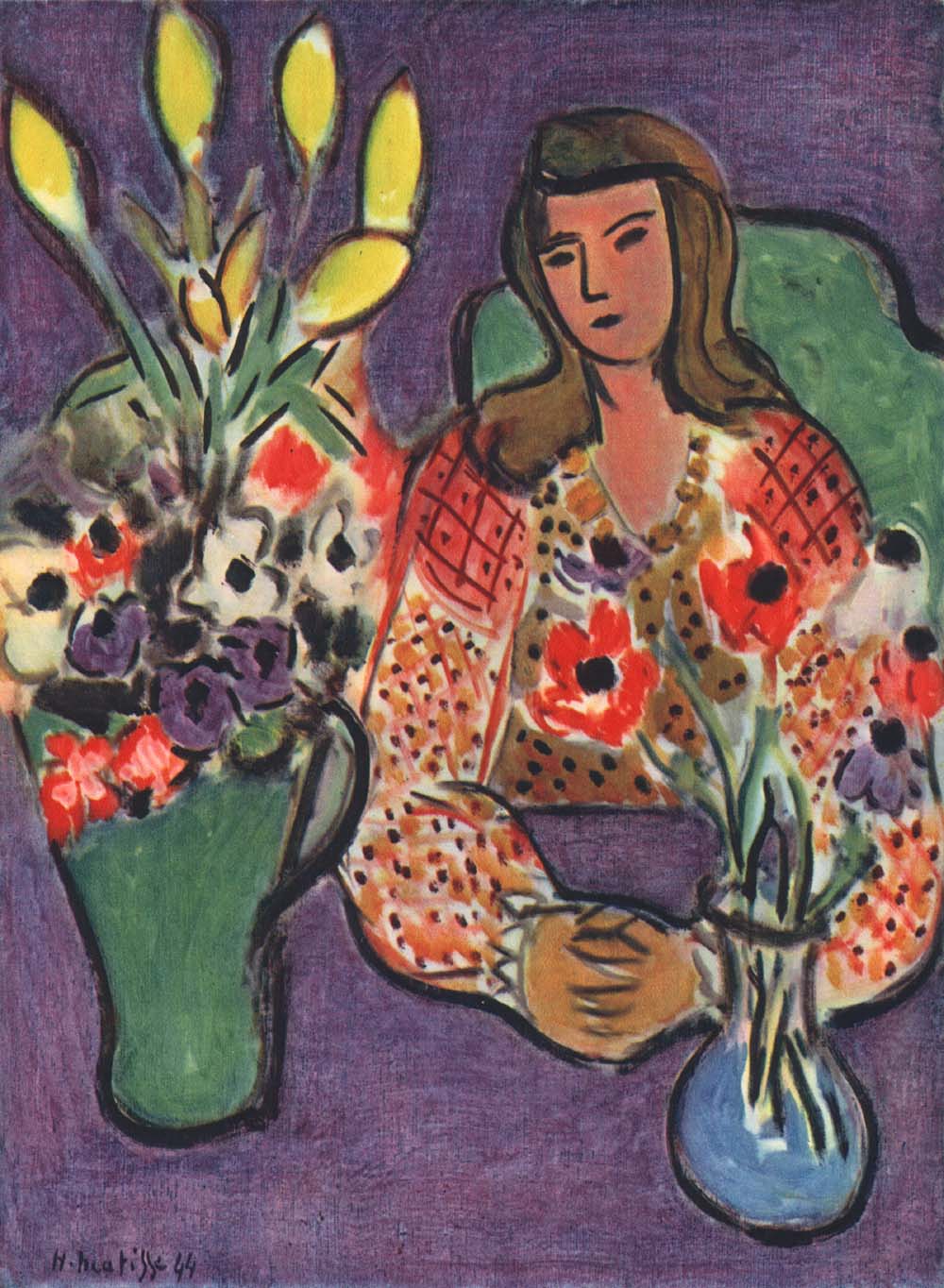 Matisse Girl with red flower blouse Numbered Giclee