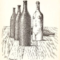 1966 Rene Magritte Signed Lithograph 2 Bottles Aube a l’Antipode