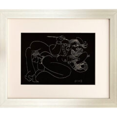 Pablo Picasso Erotic Gravures 2 Dated 3 /9 / 1968 framed