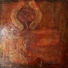 Andrada Anghel Mixed Media Golden Icon Contemporary Abstract 2008