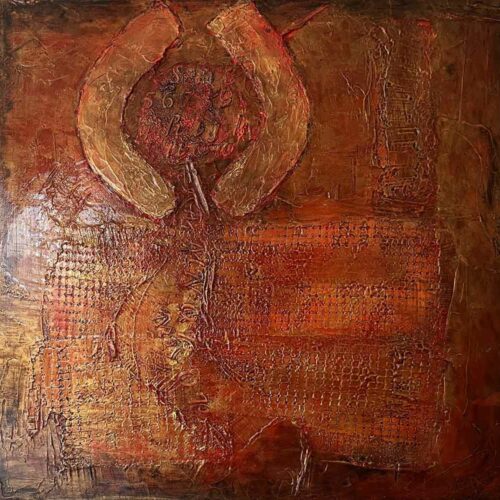 Andrada Anghel Mixed Media Golden Icon Contemporary Abstract 2008