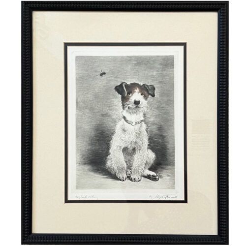 Kurt Meyer-Eberhardt Framed signed Original Etching Jack Russell Terrier