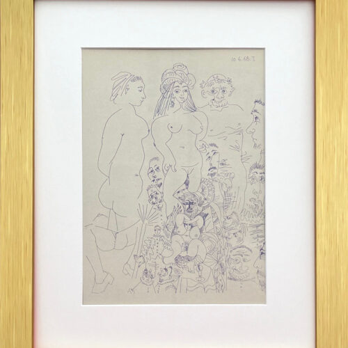 PP160GSQ-Picasso Gravure Erotic 1 dated 3/9/1968 framed