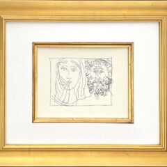 Picasso Metamorphoses 20 Head of a bearbed man and veiled woman framed