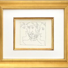 Picasso Metamorphoses 21 Three heads of men framed