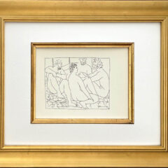 Picasso Metamorphoses 28 Four seated nude men framed