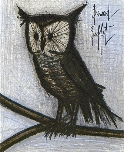 Buffet The little Owl Original Lithograph 1968