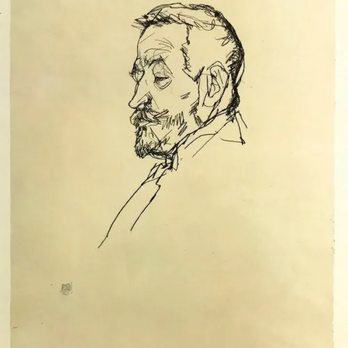 Schiele 35, Lithograph Portrait of Henrich, 1968